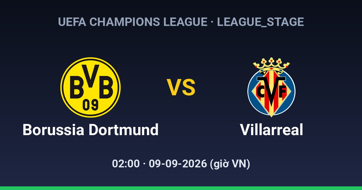 Borussia Dortmund vs Villarreal CF